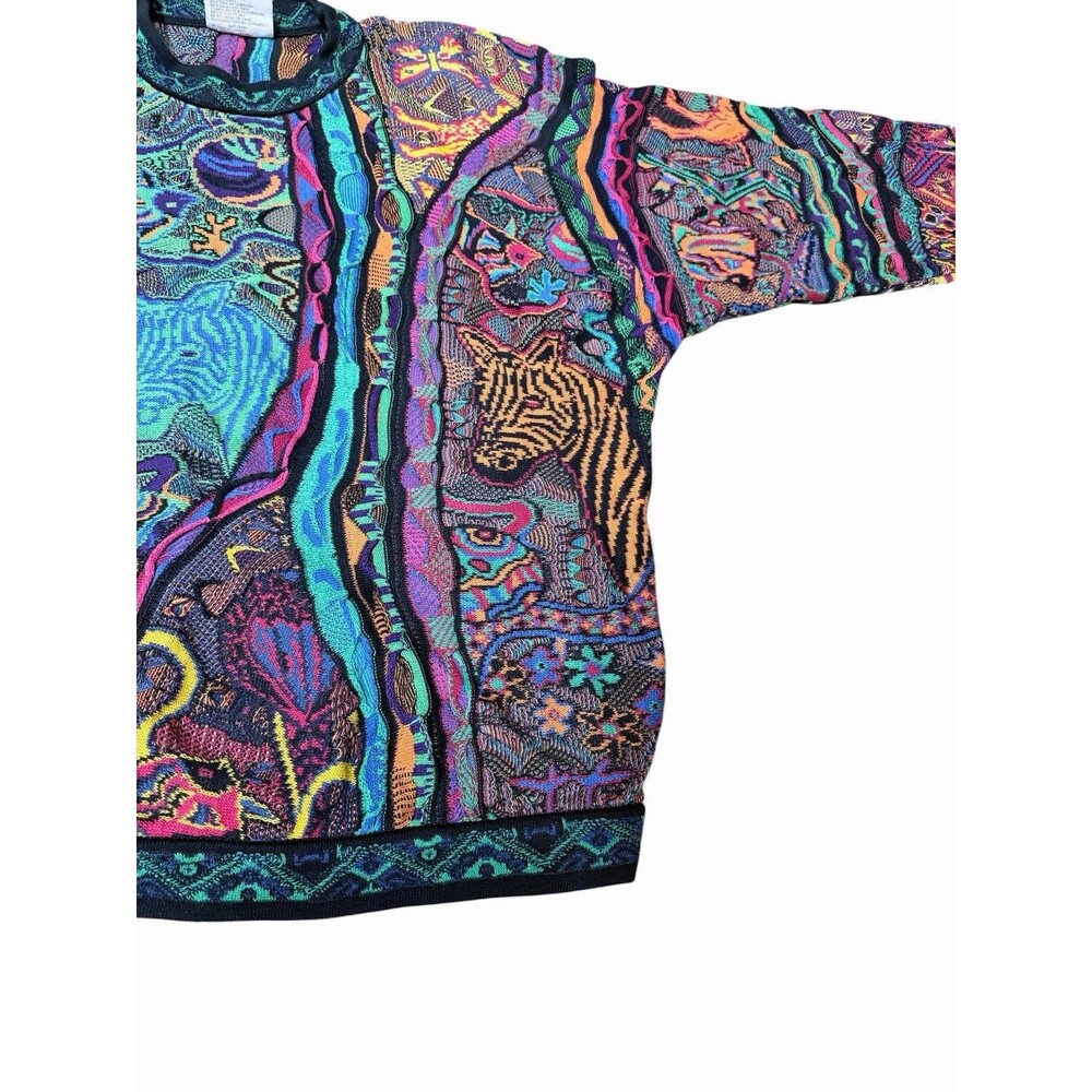 Rare Vintage COOGI Australia Zoo Animals Jungle 3D Knit Mercerized Cotton L - Picture 13 of 16